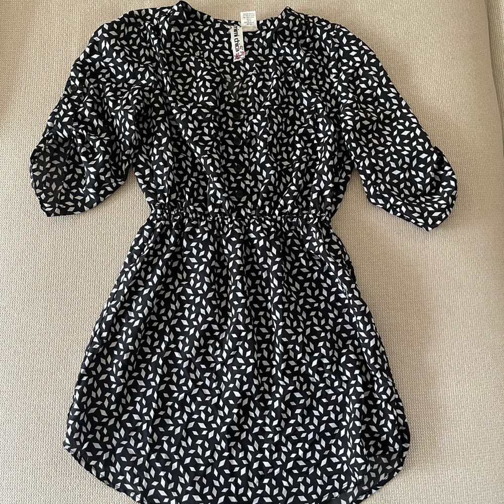 Black and White Patterned Dress